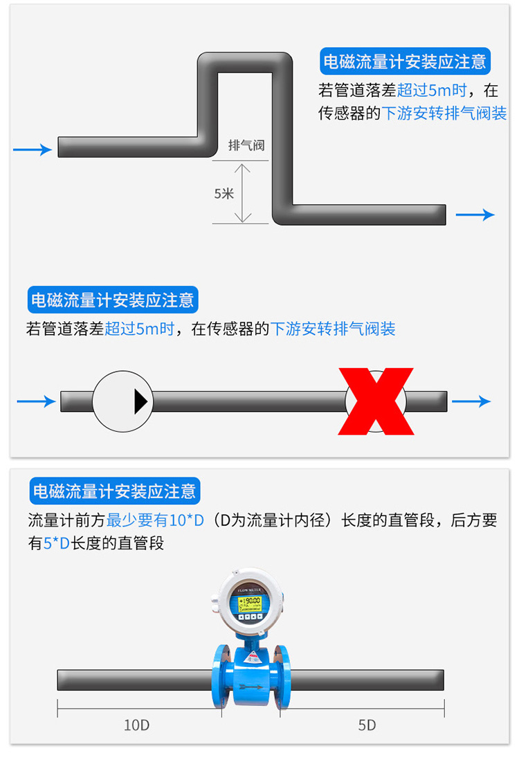 测水电磁流量计安装注意事项