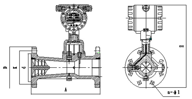 dn32旋进旋涡流量计外形图