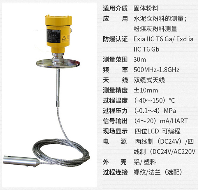 氨水储罐雷达液位计RD712技术参数表图