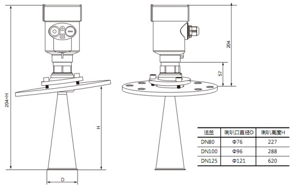 脉冲雷达液位计RD706外形尺寸图