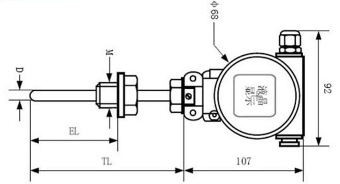 液体温度变送器外形尺寸图